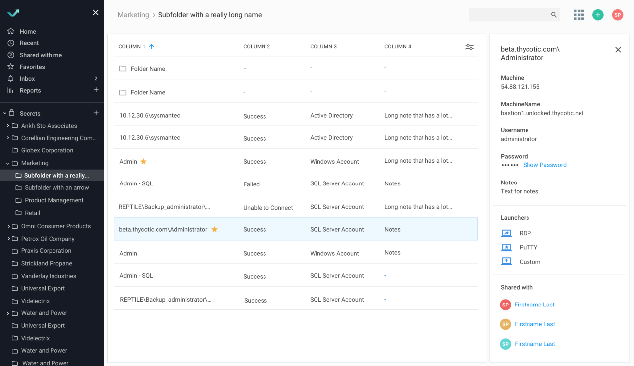 Server secret manager password screenshots Server secret manager password screenshots